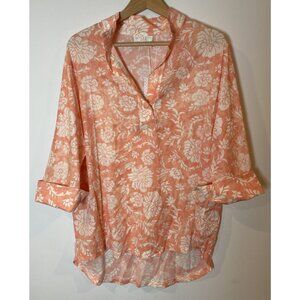 NWT Smith & Quinn Hepburn Top Guava Bloom Fish Bown Medium M